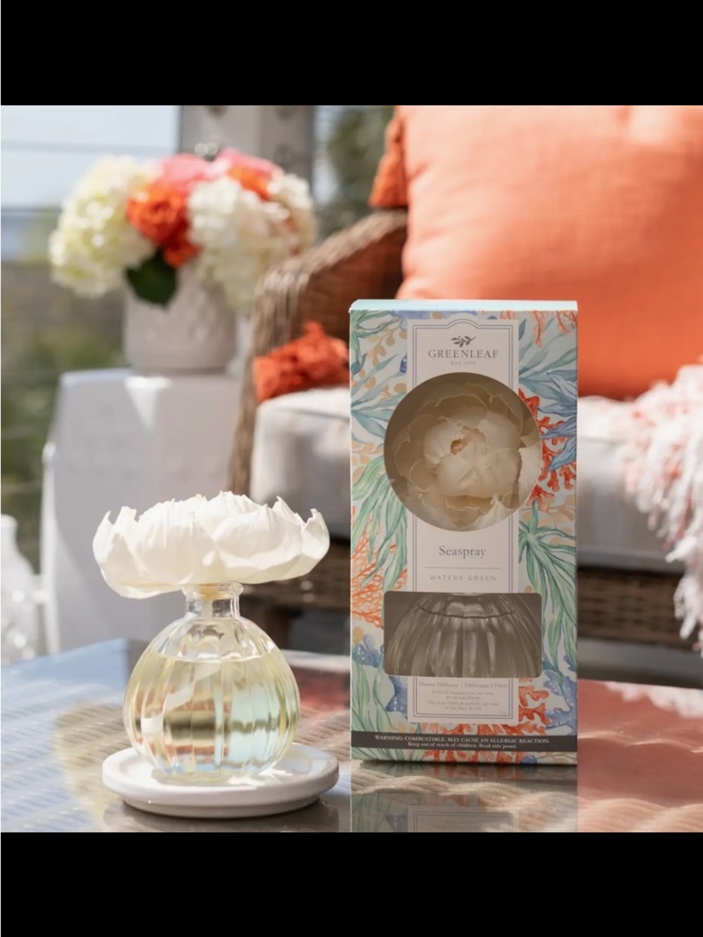 Greenleaf Seaspray Cream Floral Diffuser